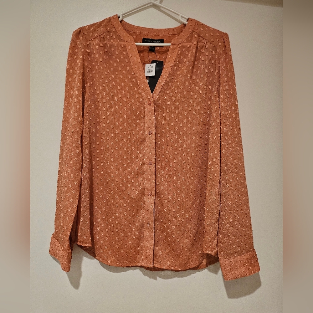 Banana Republic Women Drapey Classic Textured Blouse